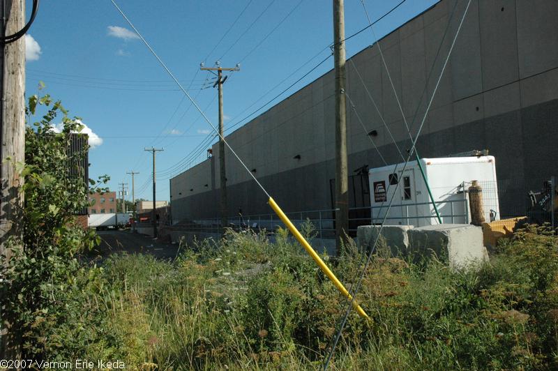 Looking from Rue Holiday toward Hymus Boulevard along the back of the shopping centre.